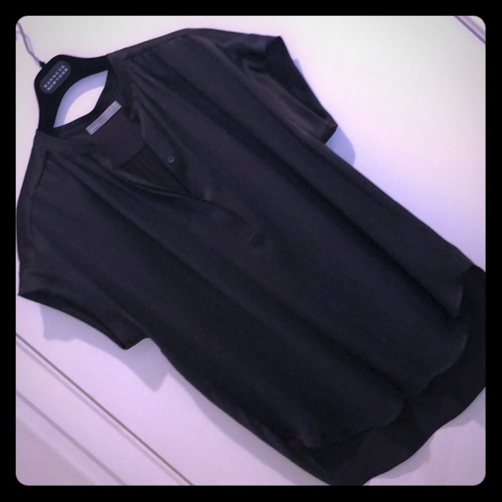 VINCE - dark dark blue silk blouse - sz S